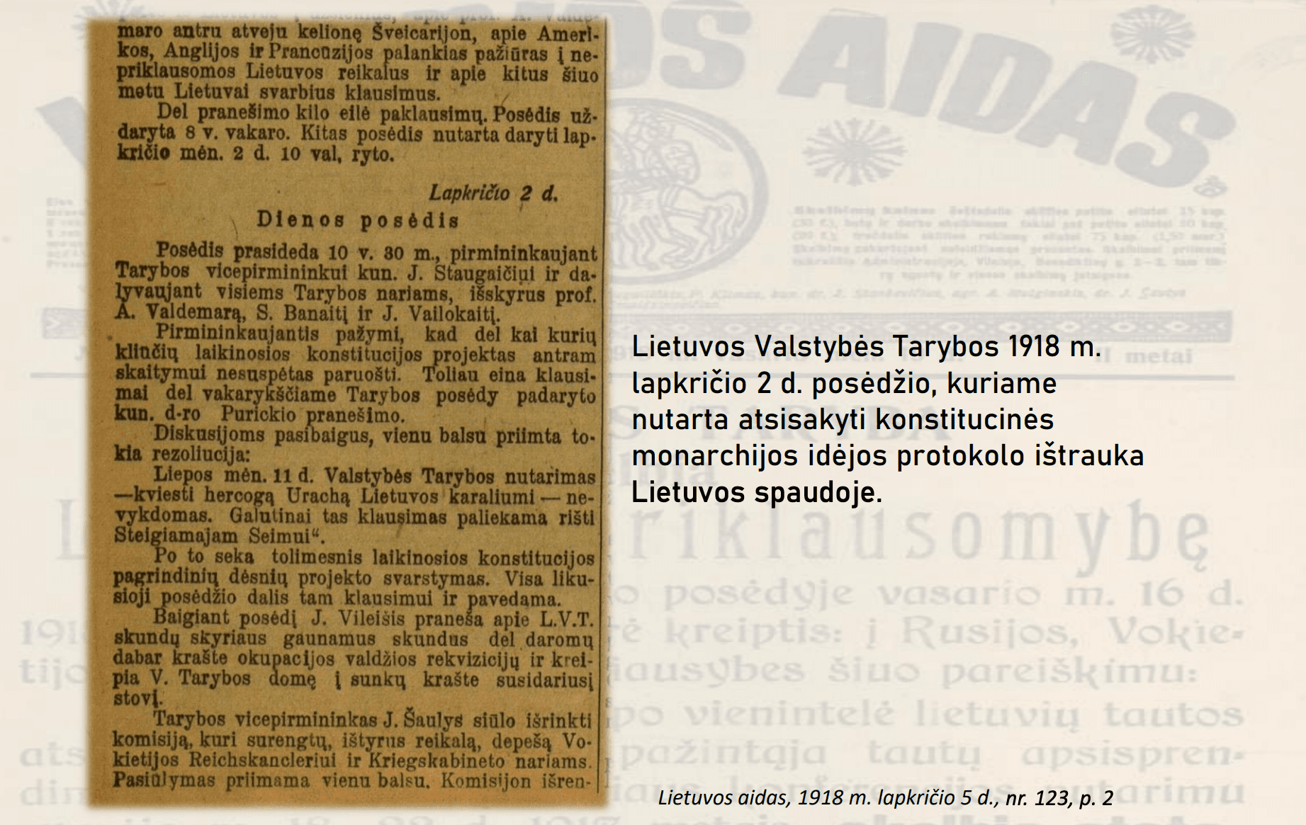 Constitutional Monarchy establishment decision anno 1918